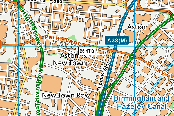 B6 4TQ map - OS VectorMap District (Ordnance Survey)