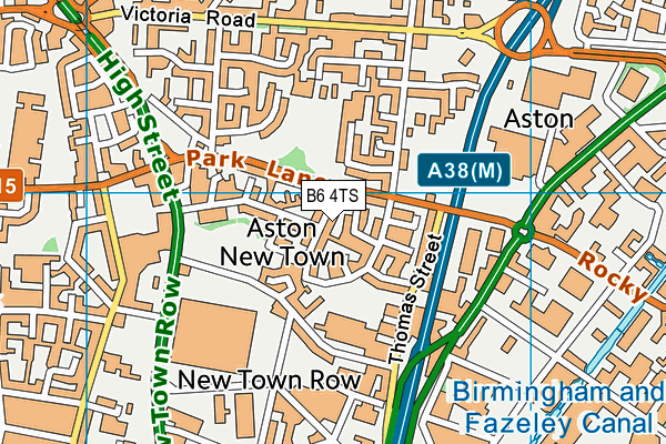 B6 4TS map - OS VectorMap District (Ordnance Survey)