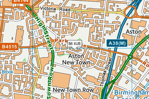 B6 4UB map - OS VectorMap District (Ordnance Survey)