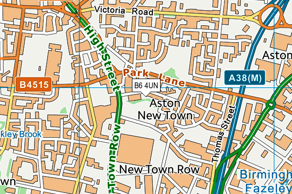 B6 4UN map - OS VectorMap District (Ordnance Survey)