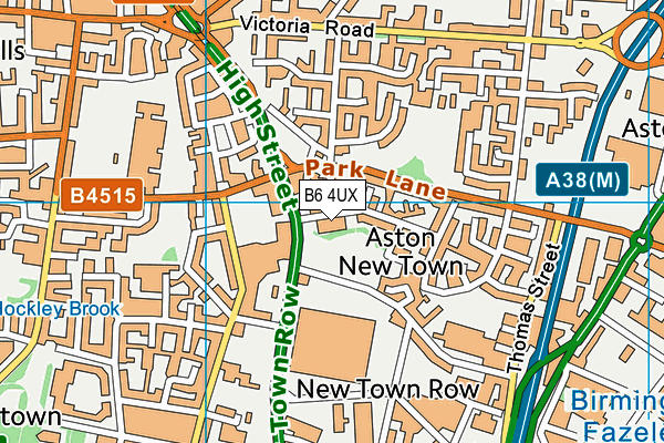 B6 4UX map - OS VectorMap District (Ordnance Survey)