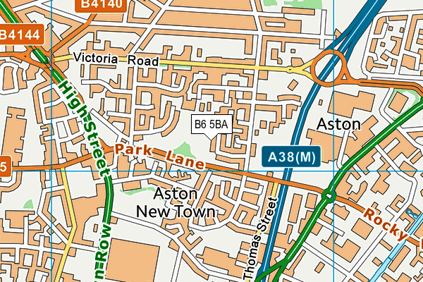 B6 5BA map - OS VectorMap District (Ordnance Survey)