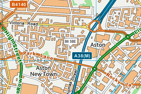 Aston Tower Community Primary School map (B6 5BE) - OS VectorMap District (Ordnance Survey)