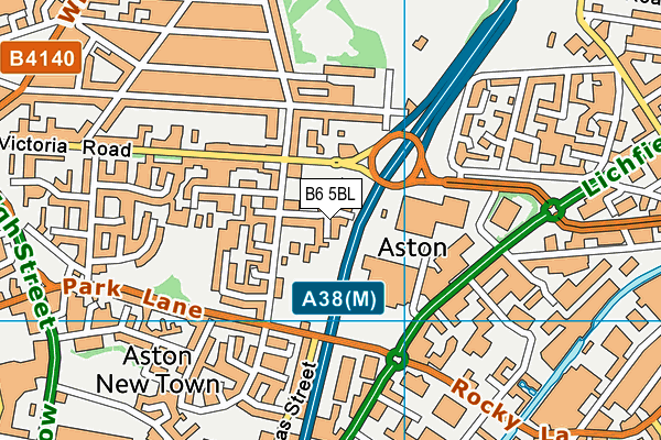 B6 5BL map - OS VectorMap District (Ordnance Survey)