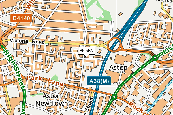 B6 5BN map - OS VectorMap District (Ordnance Survey)