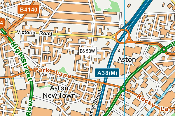 B6 5BW map - OS VectorMap District (Ordnance Survey)