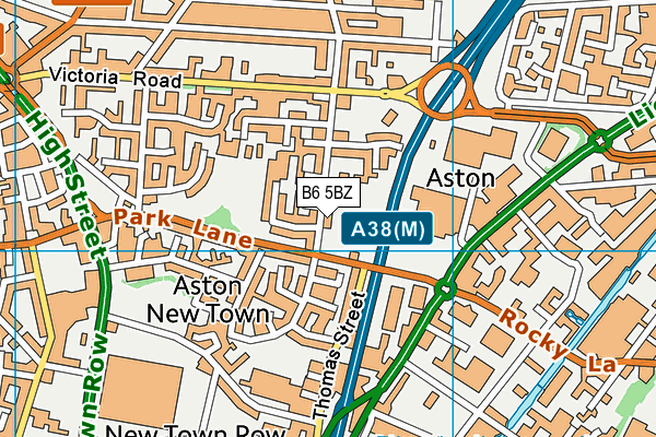 South Aston Community Association map (B6 5BZ) - OS VectorMap District (Ordnance Survey)