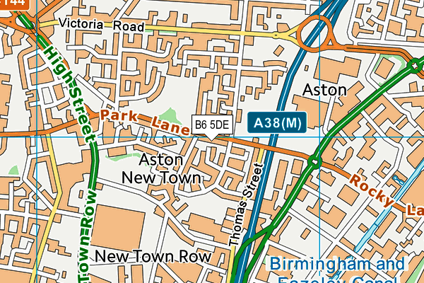 B6 5DE map - OS VectorMap District (Ordnance Survey)