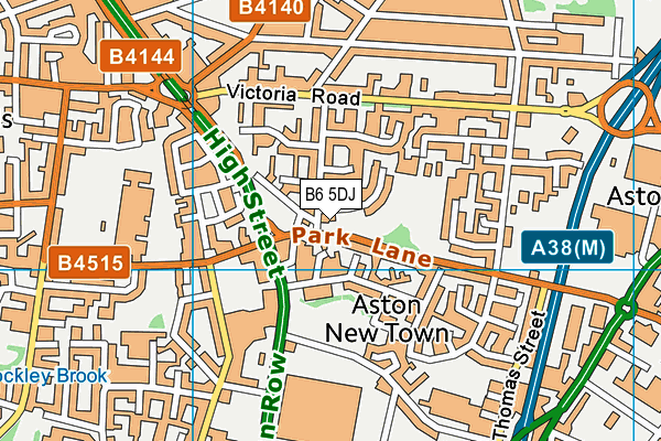 B6 5DJ map - OS VectorMap District (Ordnance Survey)