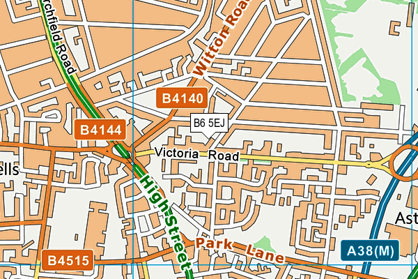B6 5EJ map - OS VectorMap District (Ordnance Survey)