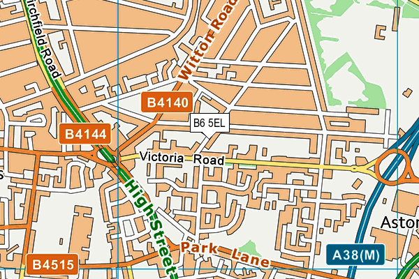 B6 5EL map - OS VectorMap District (Ordnance Survey)