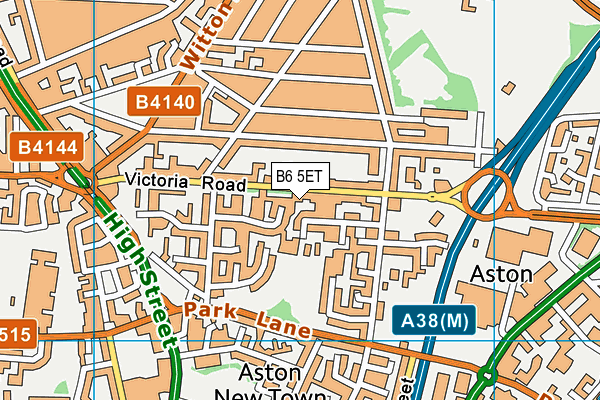 B6 5ET map - OS VectorMap District (Ordnance Survey)