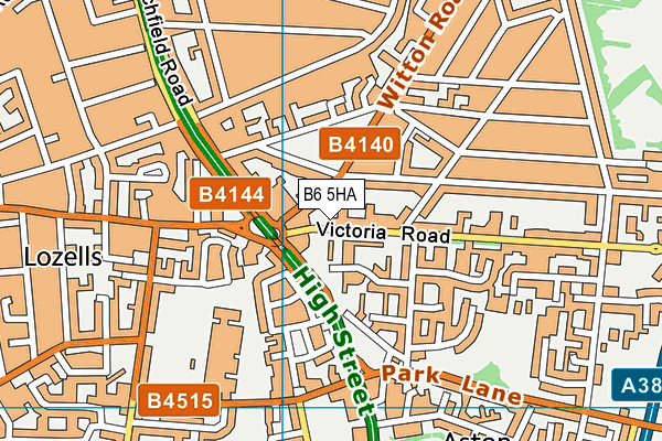B6 5HA map - OS VectorMap District (Ordnance Survey)