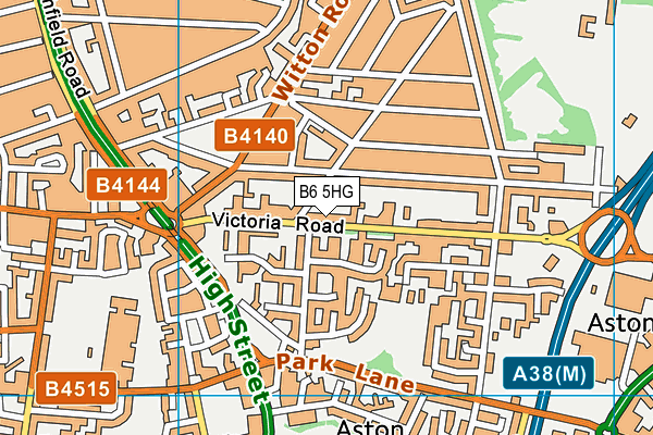 B6 5HG map - OS VectorMap District (Ordnance Survey)