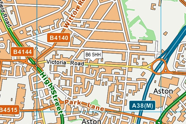 B6 5HH map - OS VectorMap District (Ordnance Survey)