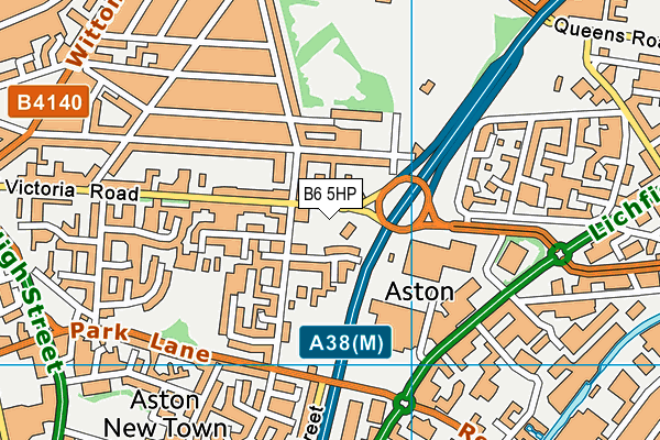 B6 5HP map - OS VectorMap District (Ordnance Survey)