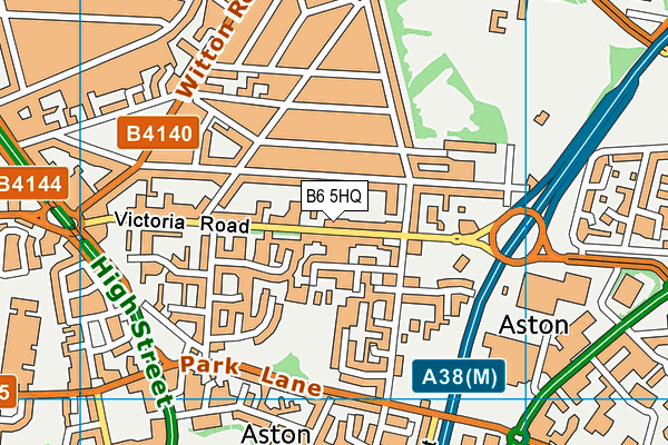 B6 5HQ map - OS VectorMap District (Ordnance Survey)