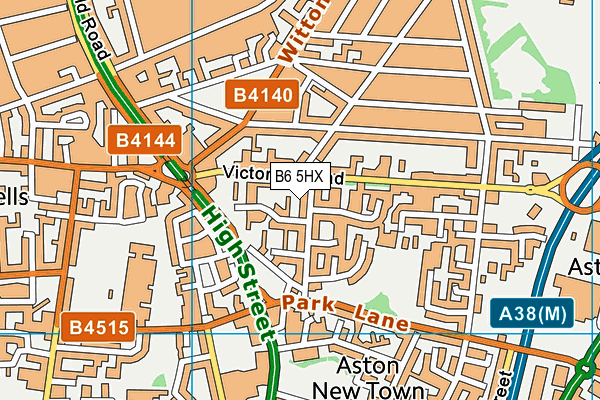 B6 5HX map - OS VectorMap District (Ordnance Survey)