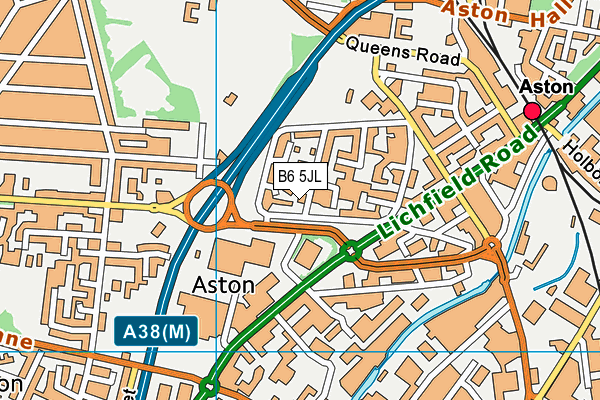 B6 5JL map - OS VectorMap District (Ordnance Survey)