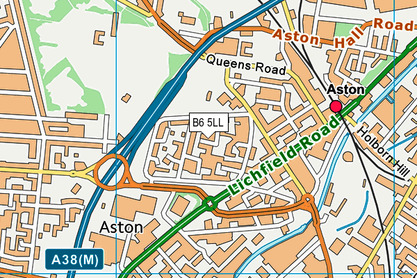 B6 5LL map - OS VectorMap District (Ordnance Survey)