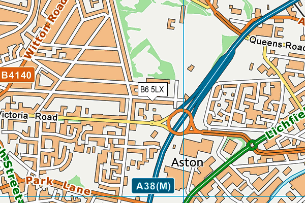 B6 5LX map - OS VectorMap District (Ordnance Survey)