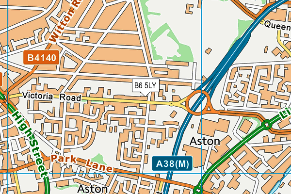 B6 5LY map - OS VectorMap District (Ordnance Survey)