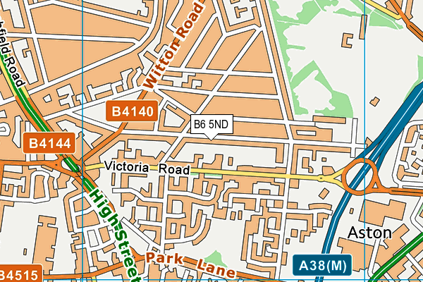 B6 5ND map - OS VectorMap District (Ordnance Survey)