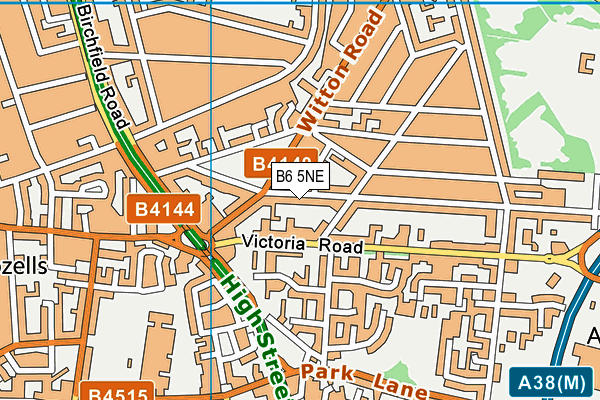 B6 5NE map - OS VectorMap District (Ordnance Survey)
