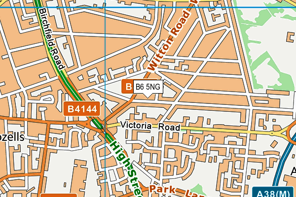 B6 5NG map - OS VectorMap District (Ordnance Survey)
