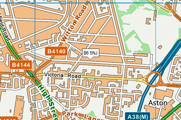 B6 5NJ map - OS VectorMap District (Ordnance Survey)