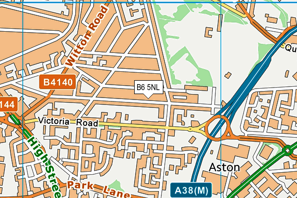 B6 5NL map - OS VectorMap District (Ordnance Survey)