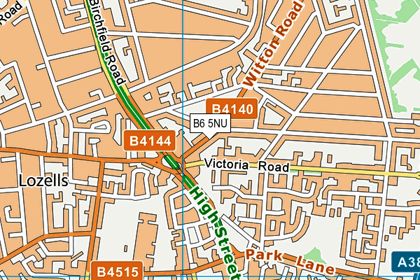 B6 5NU map - OS VectorMap District (Ordnance Survey)