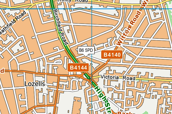 B6 5PD map - OS VectorMap District (Ordnance Survey)