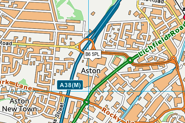 B6 5PL map - OS VectorMap District (Ordnance Survey)