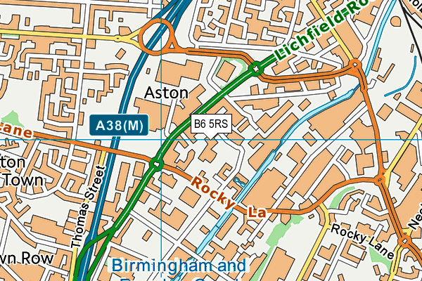 B6 5RS map - OS VectorMap District (Ordnance Survey)