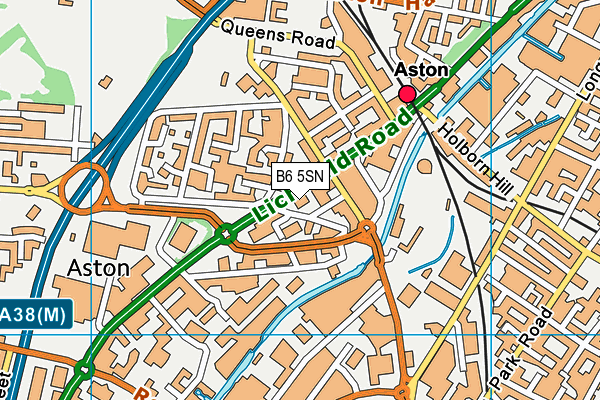 B6 5SN map - OS VectorMap District (Ordnance Survey)