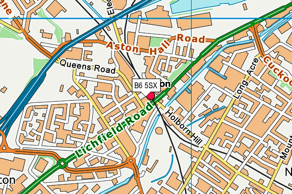 B6 5SX map - OS VectorMap District (Ordnance Survey)