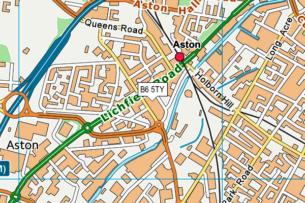 B6 5TY map - OS VectorMap District (Ordnance Survey)