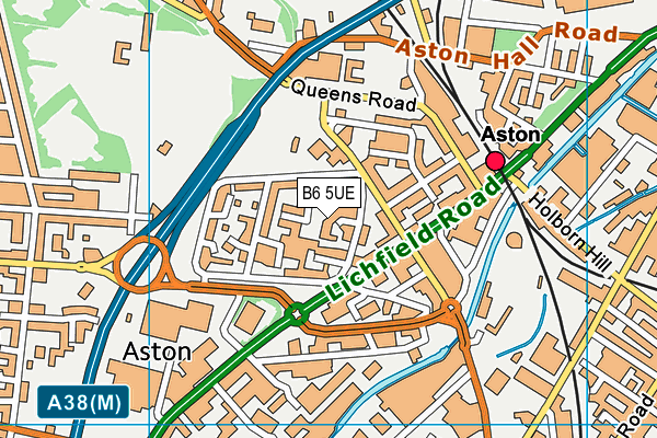 B6 5UE map - OS VectorMap District (Ordnance Survey)