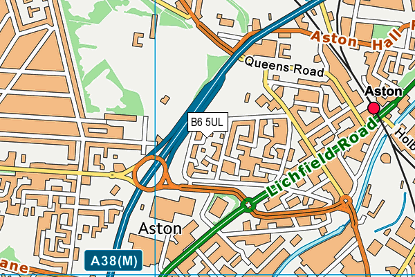 B6 5UL map - OS VectorMap District (Ordnance Survey)