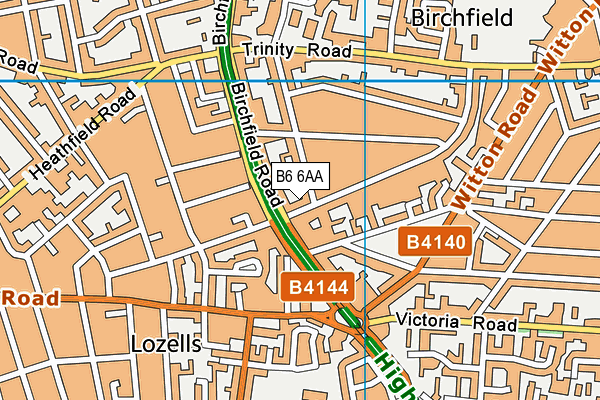 B6 6AA map - OS VectorMap District (Ordnance Survey)