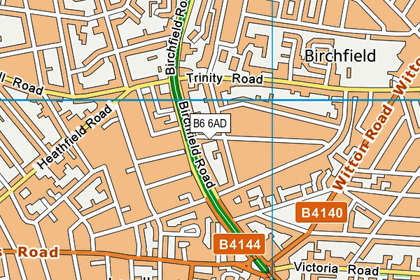 B6 6AD map - OS VectorMap District (Ordnance Survey)