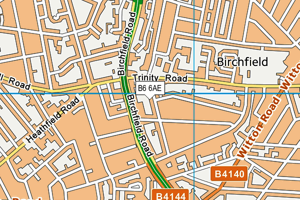 B6 6AE map - OS VectorMap District (Ordnance Survey)