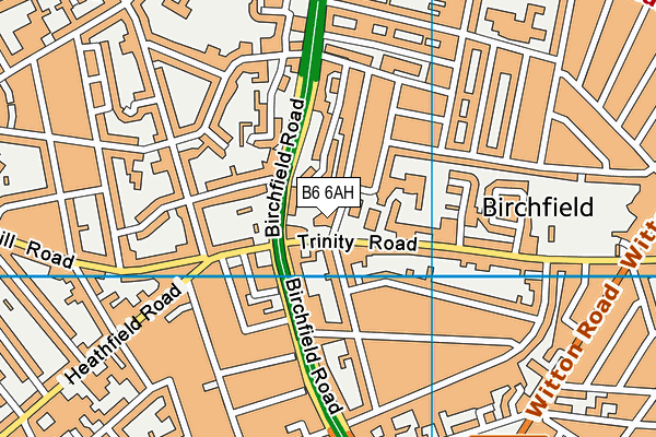 B6 6AH map - OS VectorMap District (Ordnance Survey)
