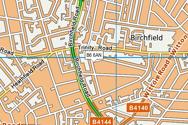 B6 6AN map - OS VectorMap District (Ordnance Survey)