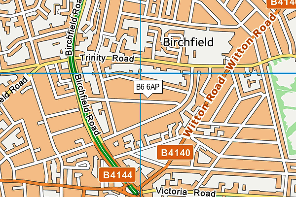 B6 6AP map - OS VectorMap District (Ordnance Survey)
