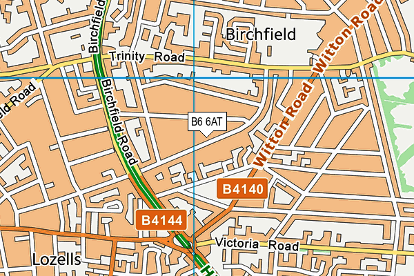 B6 6AT map - OS VectorMap District (Ordnance Survey)
