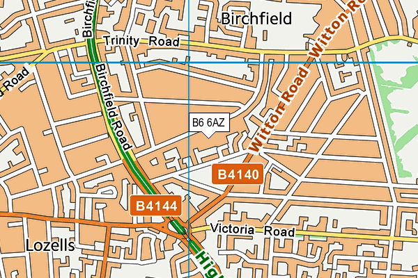 B6 6AZ map - OS VectorMap District (Ordnance Survey)