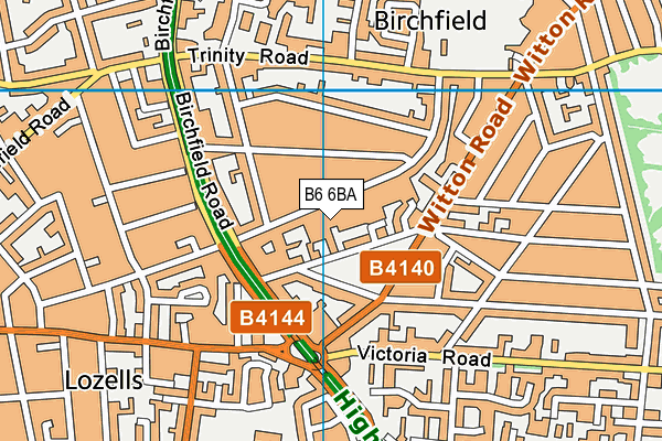 B6 6BA map - OS VectorMap District (Ordnance Survey)