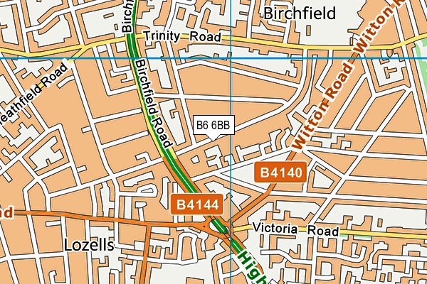 B6 6BB map - OS VectorMap District (Ordnance Survey)